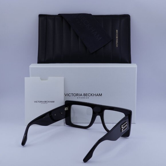 Victoria Beckham VB677S 006 Sunglasses Black Square Frame, Transparent Lenses - Picture 11 of 11